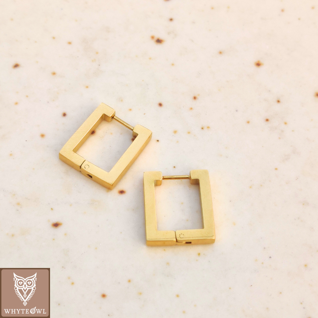 Dainty Square Hoops