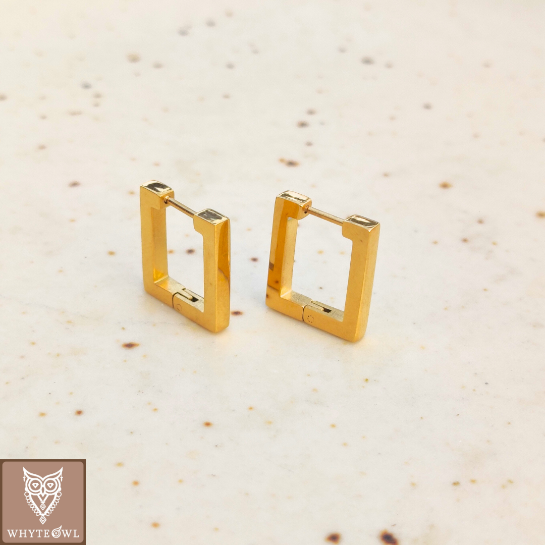 Dainty Square Hoops