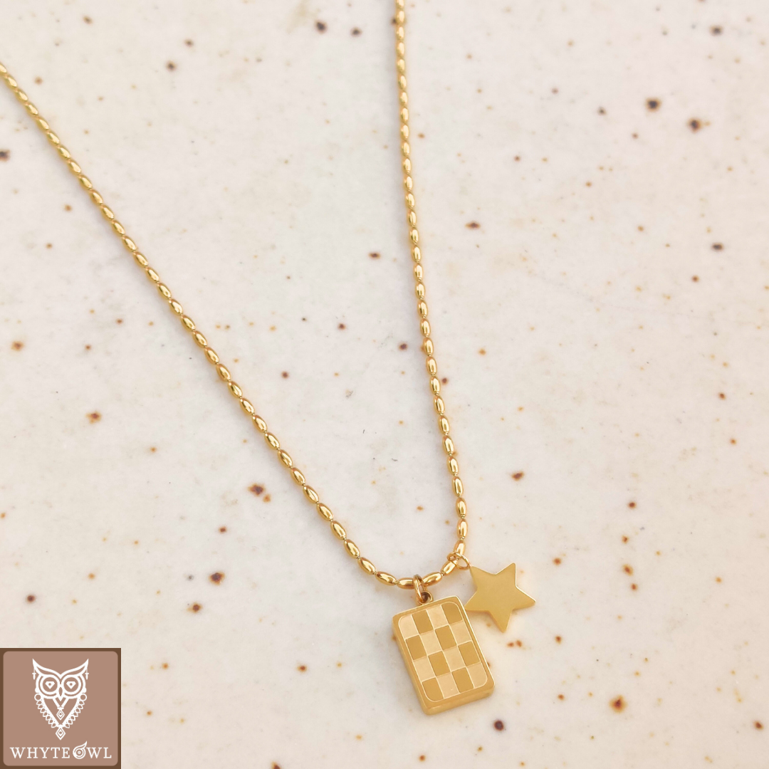 Dainty Square Star Necklace