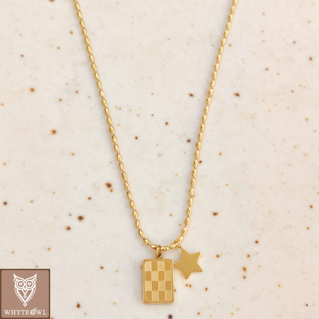 Dainty Square Star Necklace