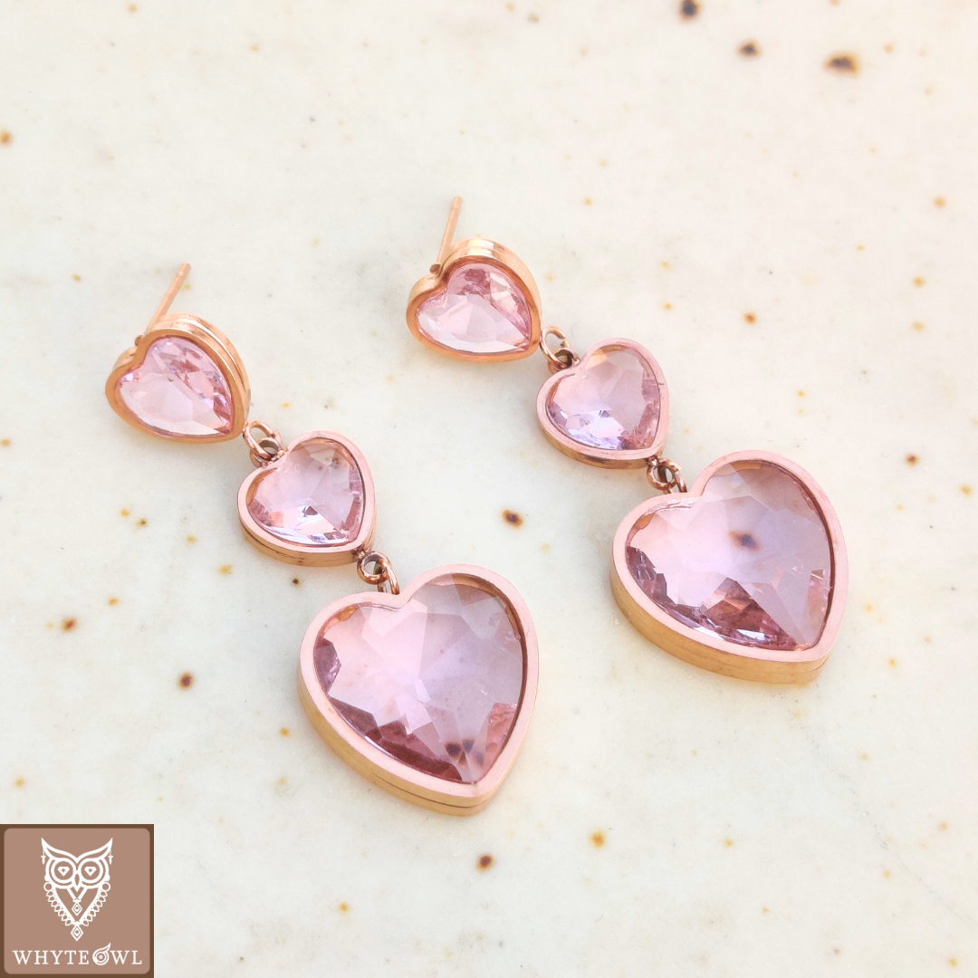 Pink Heart Stone Dangler