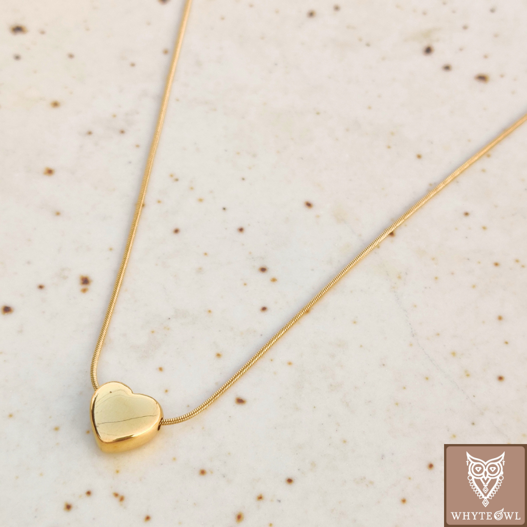 Gold Heart Slim Necklace