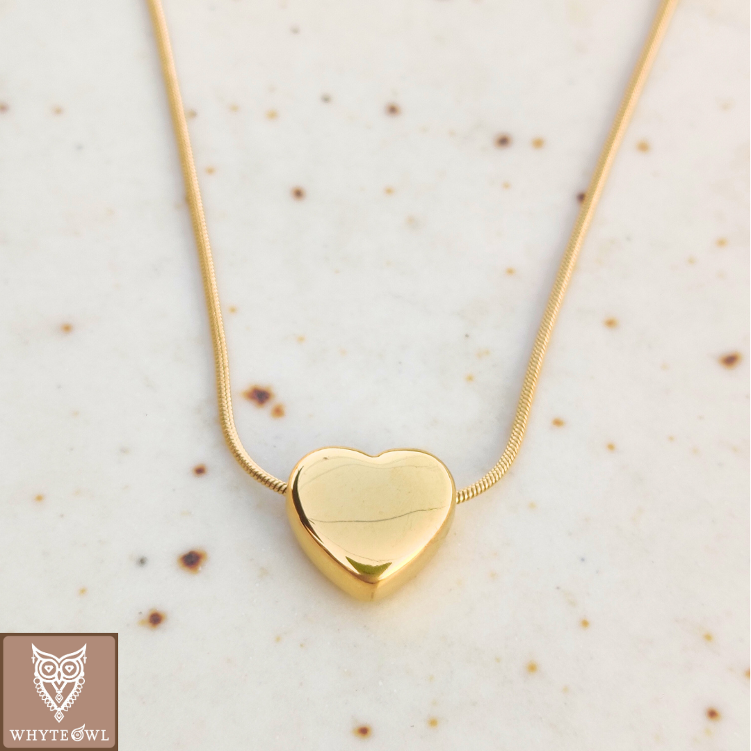 Gold Heart Slim Necklace