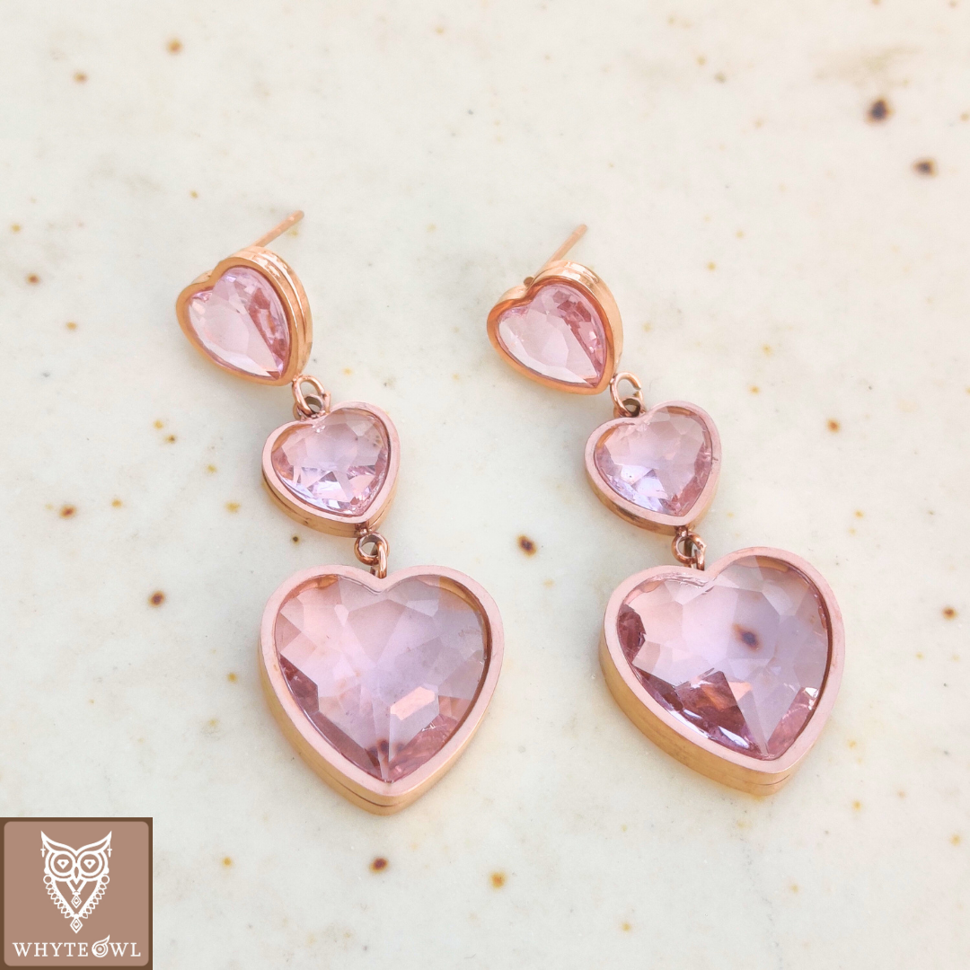 Pink Heart Stone Dangler