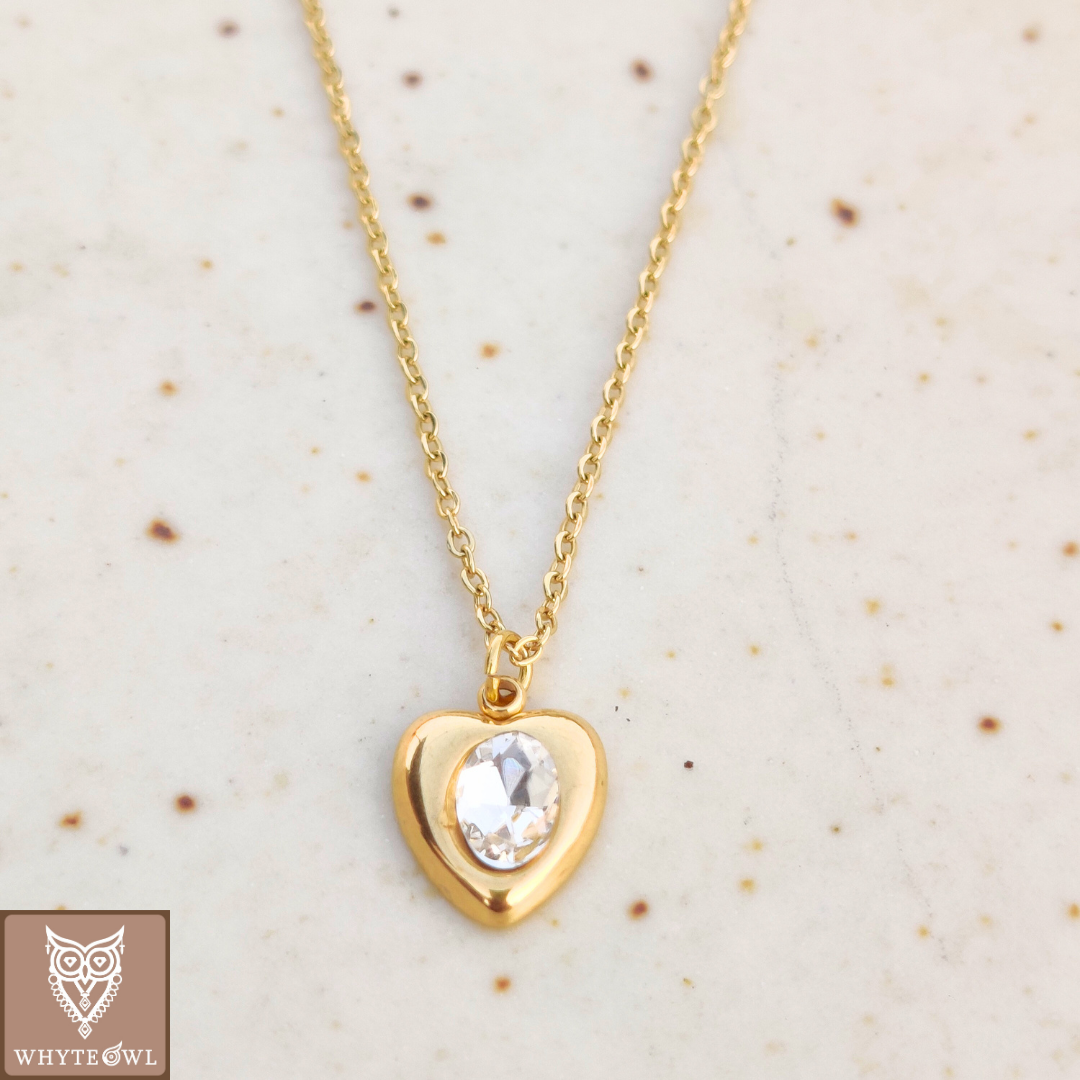 Solitaire In Heart Necklace