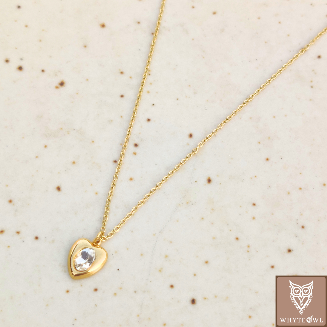 Solitaire In Heart Necklace