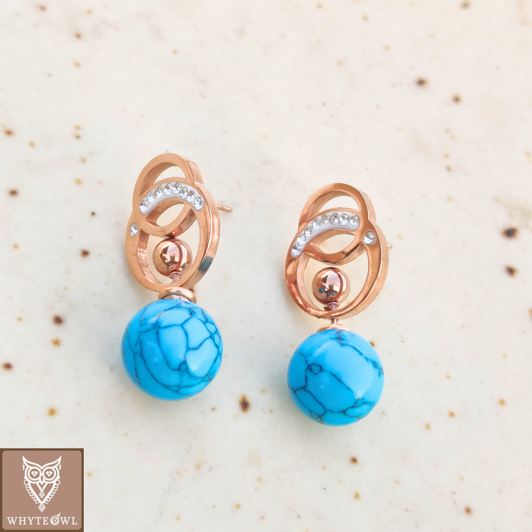 Blue Globe Earring