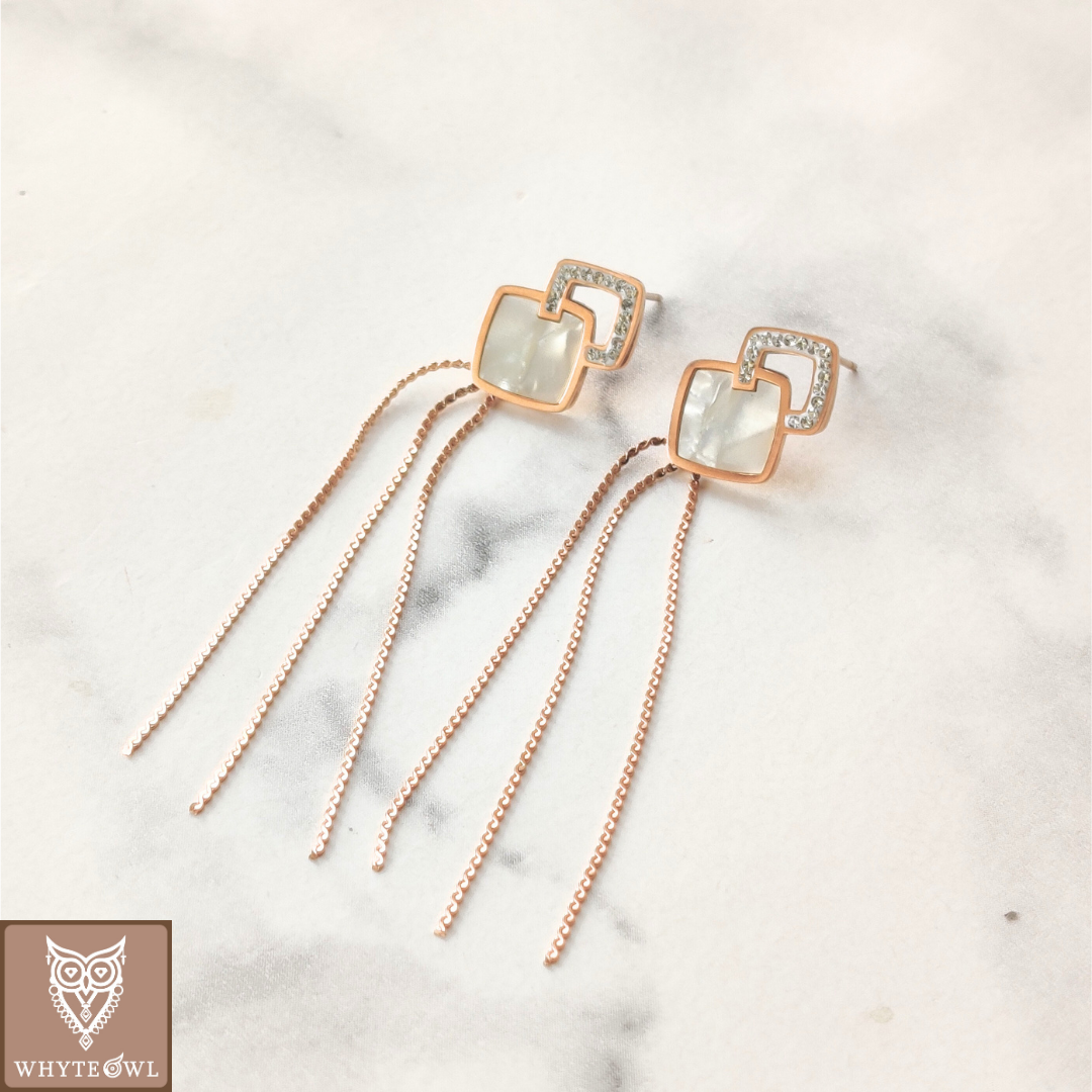 Mop Square Strands Earring