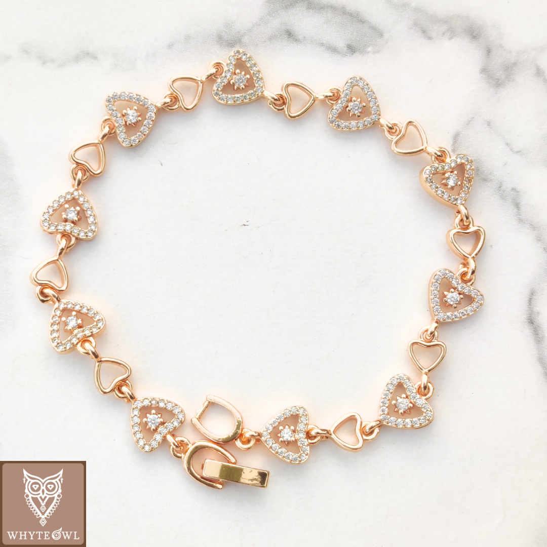 Zircon Little Hearts Loose Bracelet