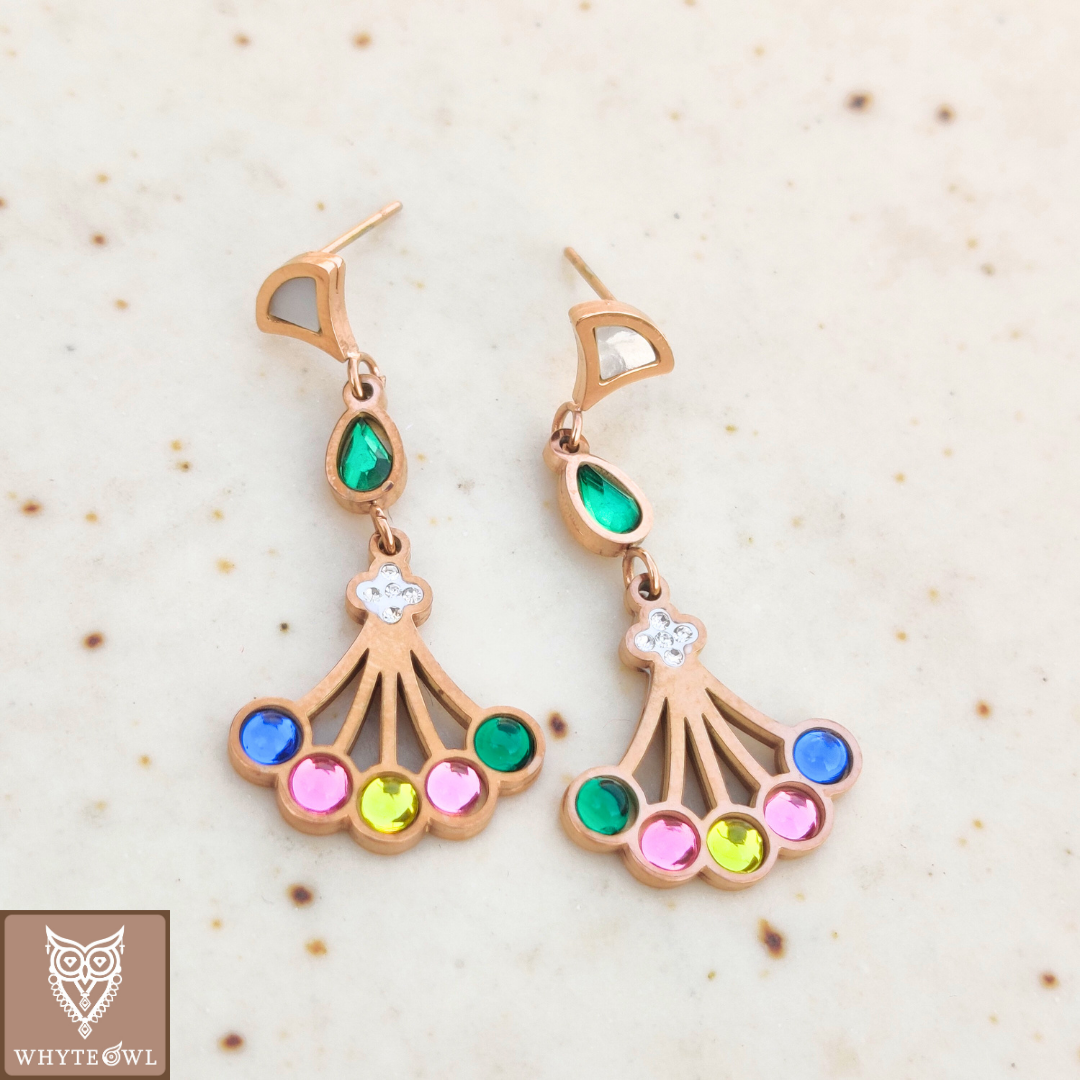 Multicolor Hanging Stone Earring