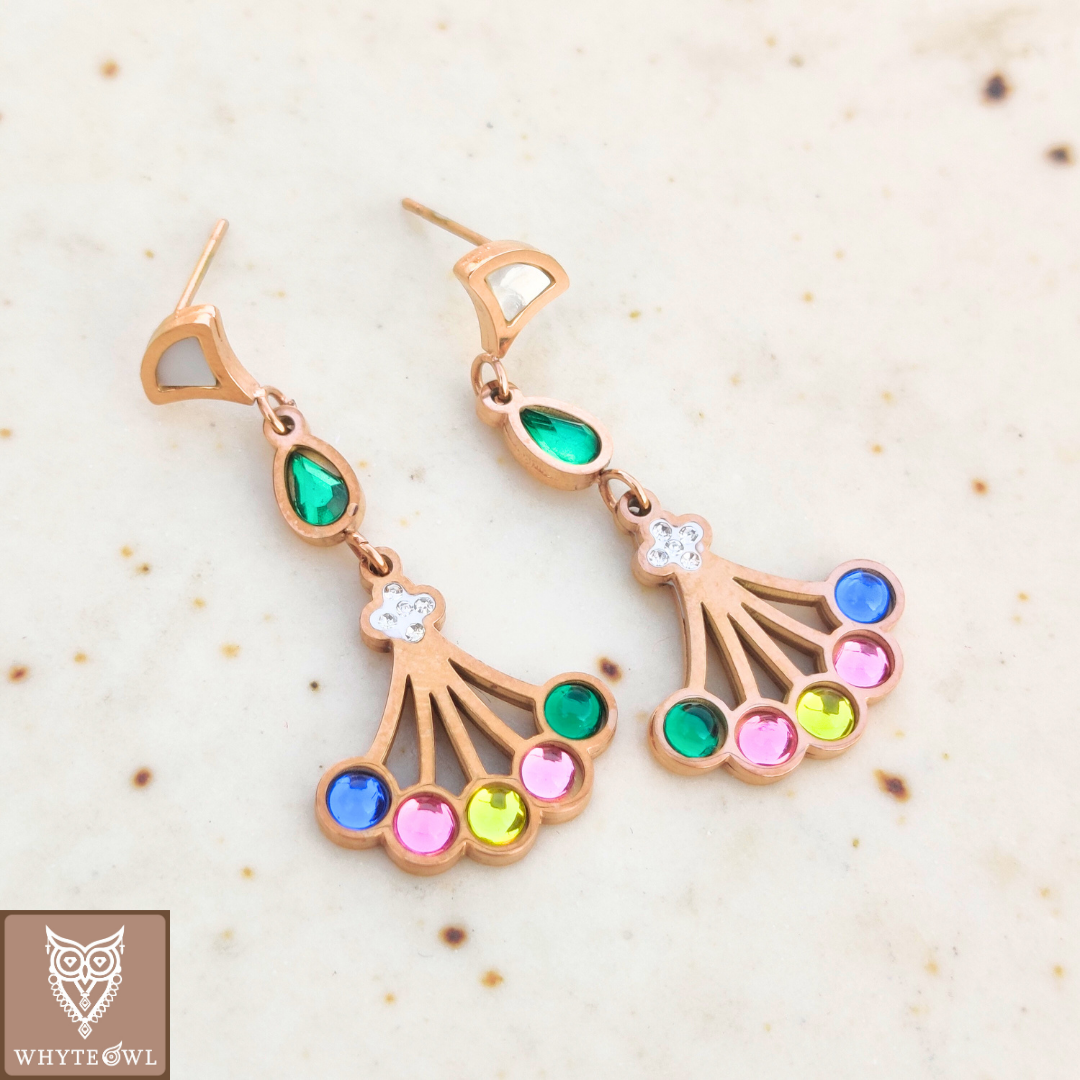 Multicolor Hanging Stone Earring