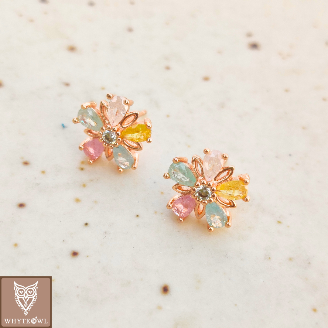 Multistone Flower Studs