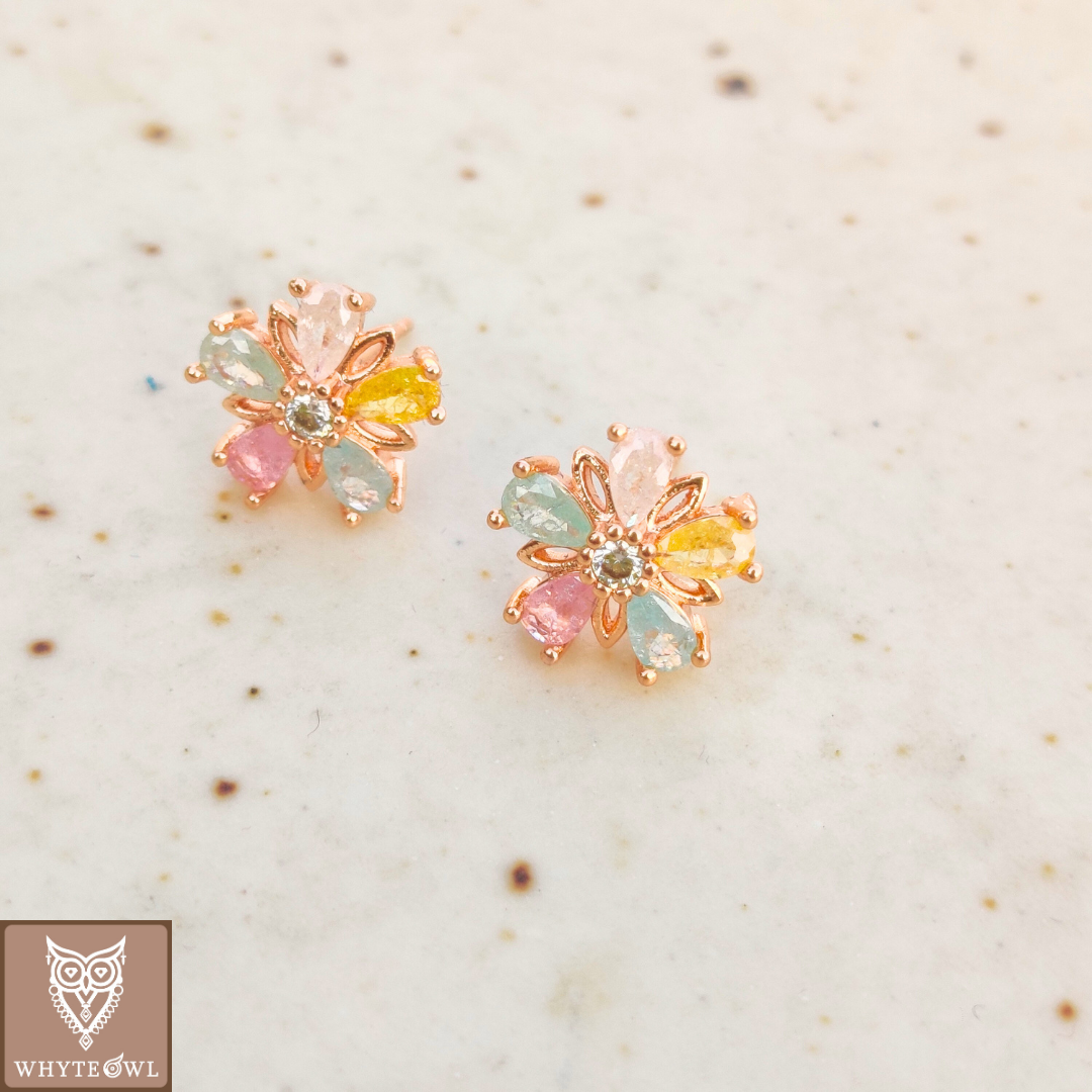 Multistone Flower Studs