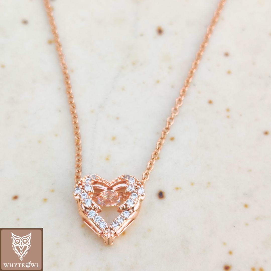 Zircon Hollow Heart Pendent Neckchain