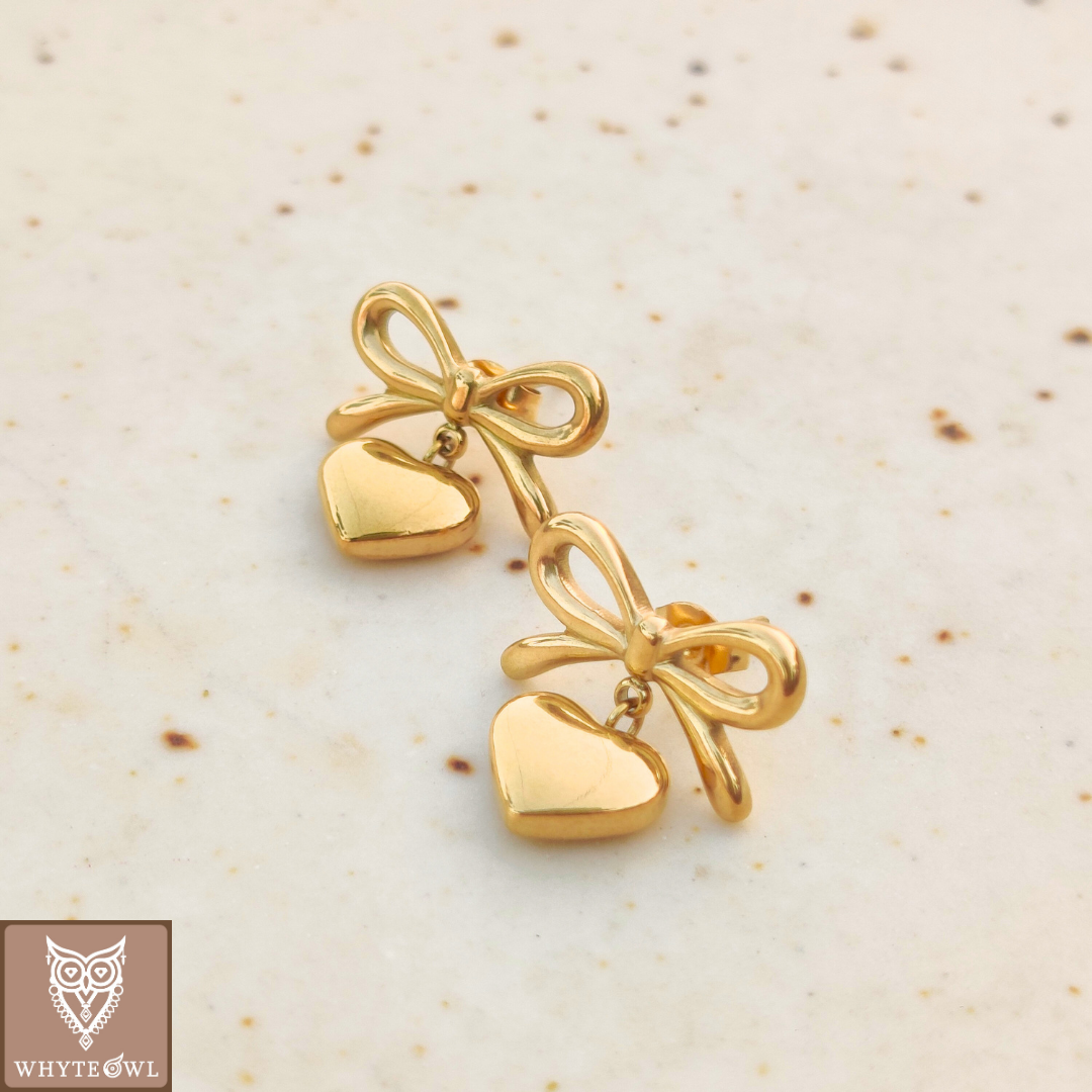 Heart And Bow Earrings