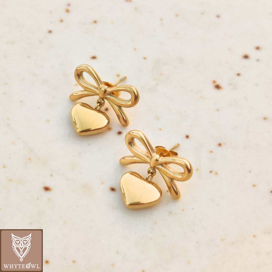 Heart And Bow Earrings